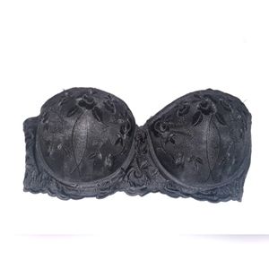 Maidenform Black Lace Strapless Underwire 36C Bra